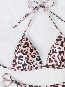 Swim SXY 2pcs Women Swimsuit Set, Random Print & Ombre Leopard Pattern Triangle Cup Leopard Bikiniwomen Bikini Sets - Multicolor - View 4