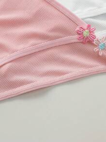 PetitDoll 3入組女性花朵刺繡三角褲 - 彩色 - 查看 4