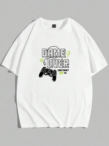 Manfinity Hypemode Men's White Knit Round Neck Short Sleeve T-Shirt - White - View 4