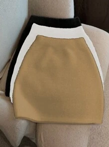 Flirla 3 cái/bộ Kích thước lớn Đan mềm mại Màu thuần Váy - Nhiều màu - Xem 6