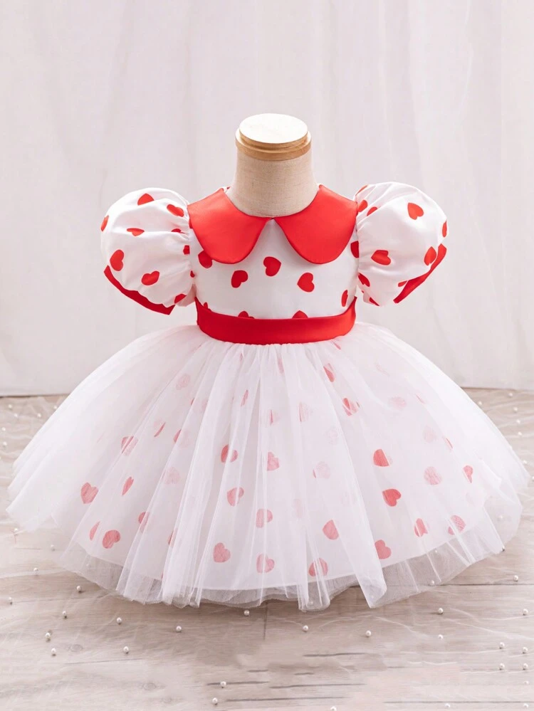 Baby Girls' Party Dress, Elegant & Style, Perfect For Birthday Party, Evening Event, Wedding, One-Month Celebration, Baptism, 1st Birthday