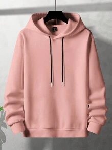 Manfinity EMRG 寬鬆男士蝴蝶和字母印花連帽運動衫 - 粉色 - 查看 3