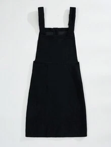 SHEIN Essnce 女士拉鍊前開中長裙子 - 白色 - 查看 2