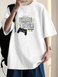 Manfinity Hypemode Men's White Knit Round Neck Short Sleeve T-Shirt - White - View 1