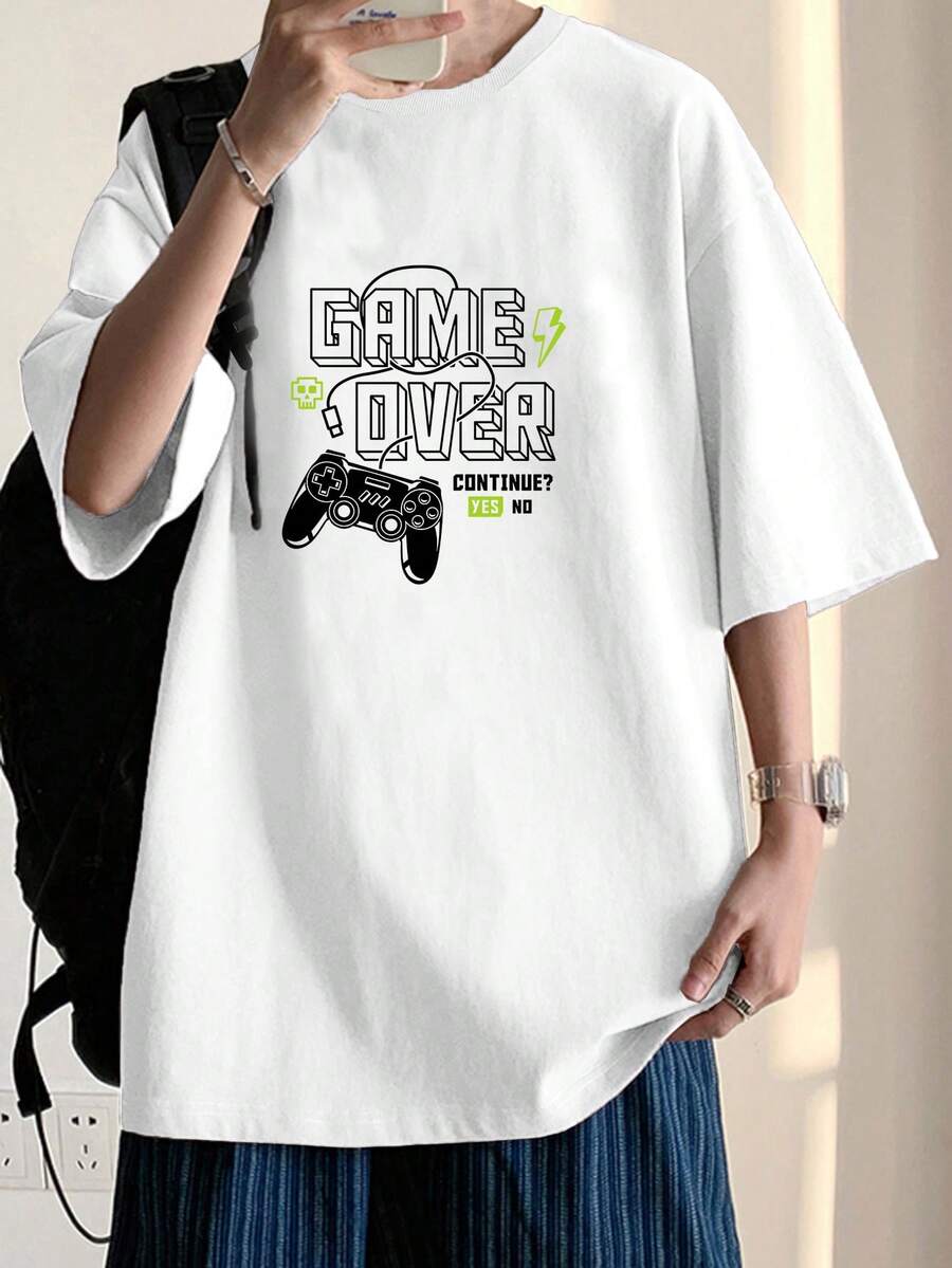 Manfinity Hypemode Men's White Knit Round Neck Short Sleeve T-Shirt - White - View 1