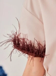 SHEIN Tween Girls' Ombre Belted Short Sleeve Dress - Multicolor - View 6