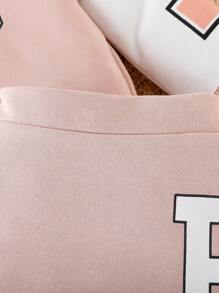 Baby Girls' Casual Sports Baseball Jacket And Skirt Set For Spring And Autumn - Pink - View 6