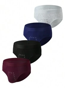 4pcs/Set Men'S Printed Breathable Triangle Boxer Briefs For All Seasons - Multicolor - View 3