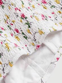 SHEIN MOD 女款花卉印花短泡泡袖襯衫 - 彩色 - 查看 3