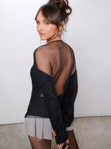 SHEIN Unity Women'S Sheer Back Sweatshirt