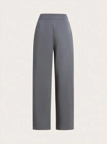 SHEIN Privé Ladies' Pleated Trousers - Grey - View 3