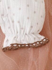 SHEIN Newborn Summer Jumpsuit For Baby Girls, Simple And Breathable - Beige - View 5