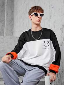 Teenage Boys' Color Block Cartoon Printed Sweatshirt Autumn Fall - Multicolor - View 5