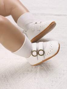 嬰兒女童新款春/秋季軟底公主鞋,空心圓頭透氣鞋,適合行走 - 白色 - 查看 7