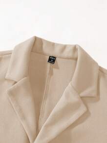 Manfinity Mode Men's Single-Breasted Solid Color Overcoat - Apricot - View 3