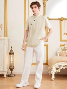 SHEIN 青少年男童寬鬆休閒襯衫