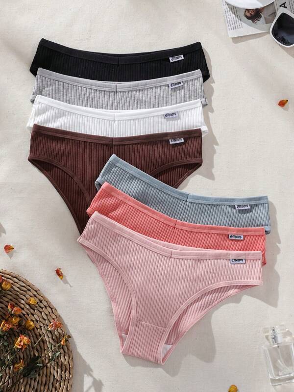 Snug Zone 7pcs Women's Ribbed Triangle Panties