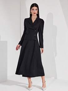 Modelyn Vestido largo de mujer con mangas abullonadas, vestidos de noche largos