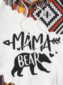 SHEIN LUNE 女款長袖連帽衫,印花圖案 - 彩色 - 查看 4