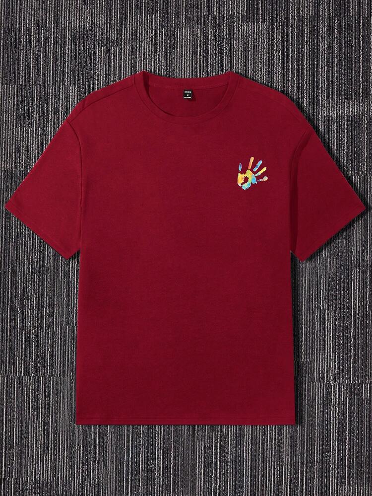 Men's Knitted Haand & Slogan Printed T-Shirt