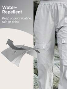 In My Nature 女款純色戶外工裝褲 - 淺灰色 - 查看 3