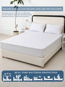 1 pezzo Coprimaterasso trapuntato 100% impermeabile, ipoallergenico, morbido e confortevole, adatto per camera da letto, dormitorio, hotel, senza vinile, misura matrimoniale - per dormitorio universitario, nuova casa - Bianco - Visualizzare 6