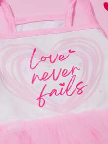 PETSIN Valentine's Day Pink Heart Mesh Tutu Dress For Pets - Multicolor - View 4