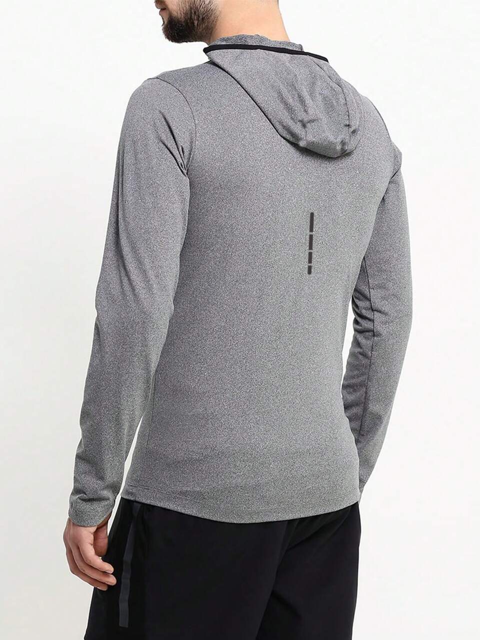 Boyfriend Style Men's Long Sleeve Half Zip Sports Jacket Workout Tops Grey Jacket Sports Jacket