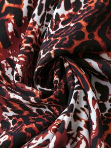 SHEIN Clasi 大尺碼女士豹紋綁帶連衣裙 - 彩色 - 查看 6