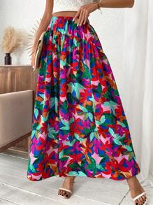 Breezaya Gonna lunga con stampa floreale per donne, outfit da vacanza e spiaggia
