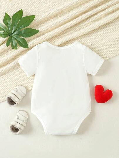 SHEIN Vintaside Kids Baby Boys' Slogan Print Bodysuit