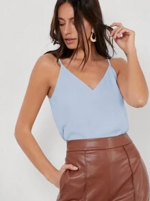 BizChic 女士V领无袖宽松休闲上衣，浪漫优雅日常时尚百搭商务休闲通勤上衣，适合办公室、教师、商务休闲、秋季等场合。 - 霧霾藍 - 查看 4