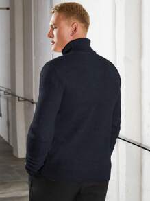 RueChic Men'S Slim Fit Turtleneck Sweater - Dusty Blue - View 4