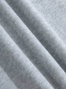 Men'S Fleece Love Letter Print Sweatshirt - Grey - View 7