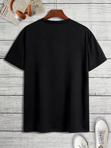 Men'S Cartoon Avocado Printed Short Sleeve T-Shirt - Black - View 2