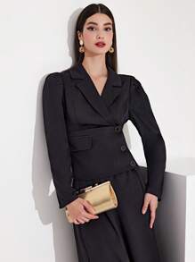 Modelyn Vestido largo de mujer con mangas abullonadas, vestidos de noche largos