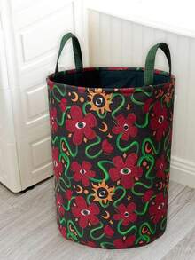 Umamao Estudio 時尚眼睛與花印花大容量可摺疊收納籃 - 彩色 - 查看 6