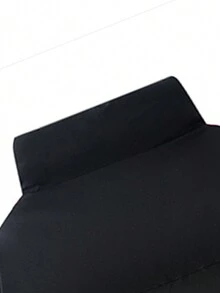 Men's Letter Print Stand Collar Padded Coat - Black - View 3