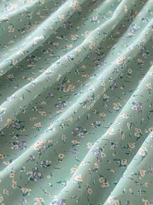 Breezaya 大码波西米亚风女式碎花荷叶边袖荷叶边下摆连衣裙，适合夏季 - 綠色 - 查看 5