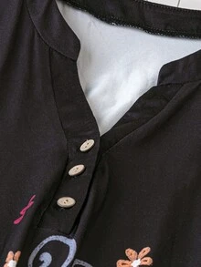 EMERY ROSE 大尺碼女性花卉印花長袖連衣裙