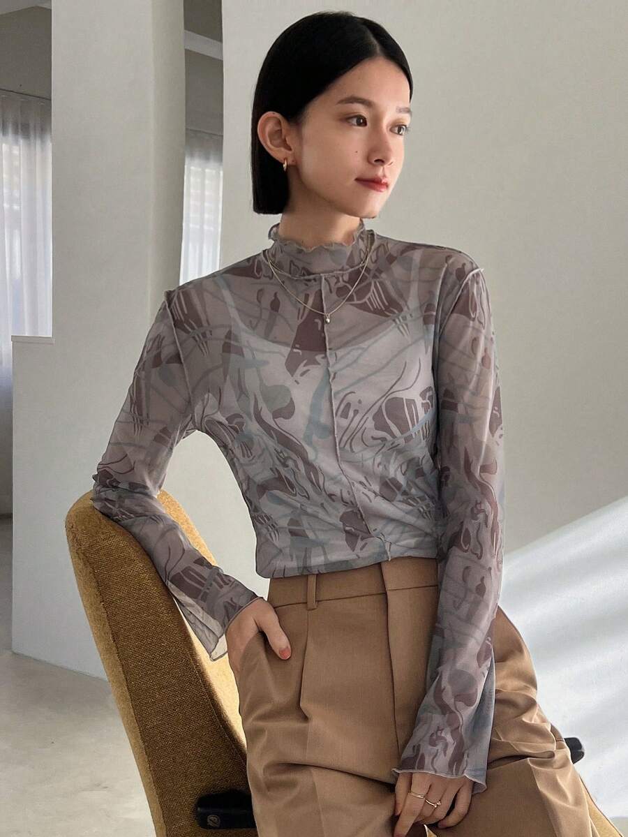 FRIFUL 女性全印花露縫線縫頭衣服 - 彩色 - 查看 1