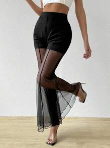 Firerie Women'S Wide-Leg See-Through Flare Pants - Black - View 4