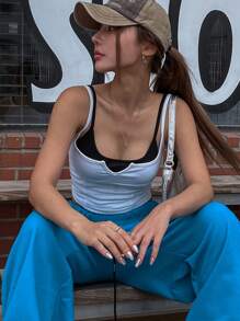 DAZY 2pcs Cropped Slim Fit Camisole Top - White - View 7