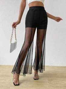 Firerie Women'S Wide-Leg See-Through Flare Pants - Black - View 1