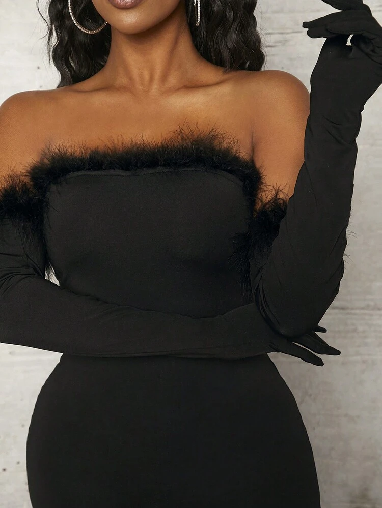 Women's Off Shoulder Long Sleeve Fitted Jumpsuit