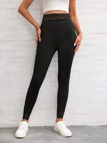 SHEIN LUNE Ren Nối Xà cạp - màu đen - Xem 3