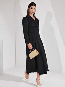 Modelyn Vestido largo de mujer con mangas abullonadas, vestidos de noche largos