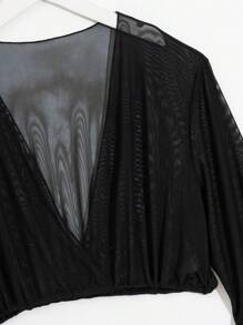 SHEIN Swim Summer Beach Women's Solid Color Cardigan Set, 2pcs - Black - View 4