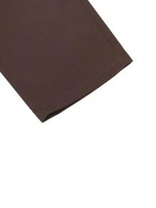 Claim Dot 男款鬆身帶繩腰束口貨褲 - 咖啡棕 - 查看 4