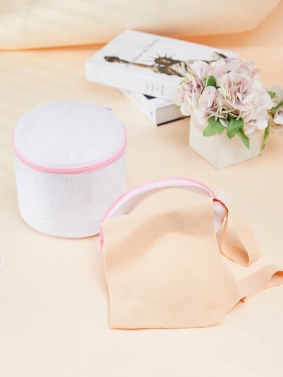 Casual Comfy Woven Fabric Multicolor Colorblock Non Stretch Lingerie Washing Bag